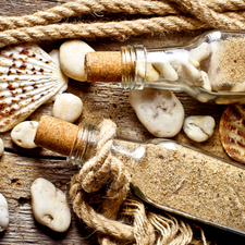 decoration, Shells, Pebble, Bottles