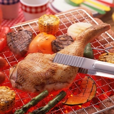 Barbecues, corn, pepper, thigh