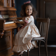 Hair, piano, dress, spiral, girl