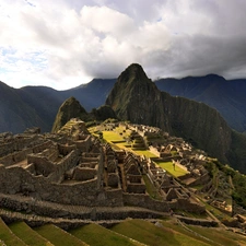 Picchu, ruins, Machu