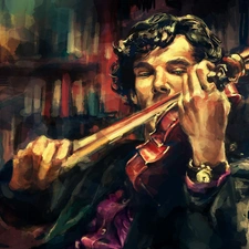 musician, picture, Benedict Cumberbatch, violin