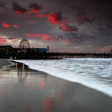 pier, sea, Beaches