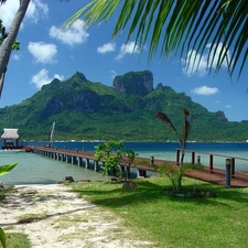 pier, Mountains, Gulf