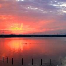 lake, pier