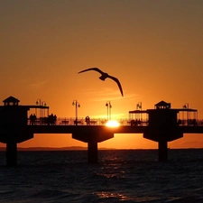 pier, west, sun