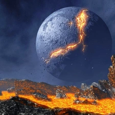 Big Fire, rocks, Planet