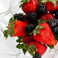 plateau, strawberries, blackberries