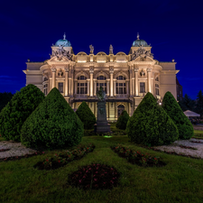 Night, Bush, Kraków, Poland, Juliusz Slowacki Theatre