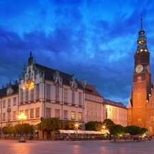 Houses, Wroclaw, Poland, town hall