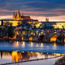Prague, panorama, town