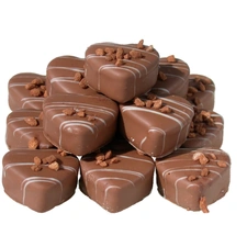 pralines, dump, hearts