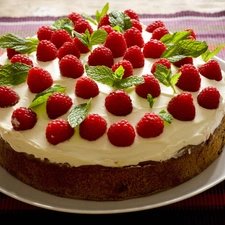 raspberry, dessert, Cake