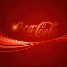 Red, background, Coca, cola, logo