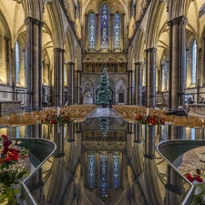 Church, interior, reflection, chair