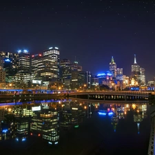 Night, panorama, Melbourne