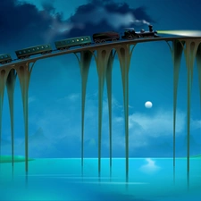River, Train, bridge