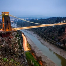 River, forest, Bristol, bridge, England