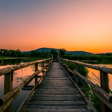 west, Platform, River, sun