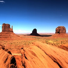 rocks, canyon, Red