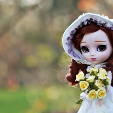 toy, With Bouquet, rouge, doll