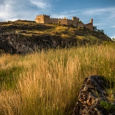 Hill, ruins, grass, the walls