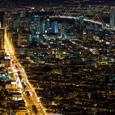 Town, light, San Francisco, Night