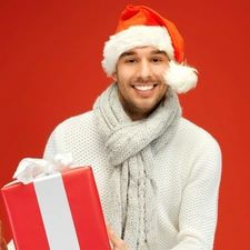 Present, a man, Santa