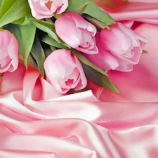 satin, Pink, Tulips