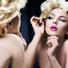 make-up, lovely, Scarlett Johansson
