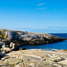 Lighthouse, rocks, sea, maritime