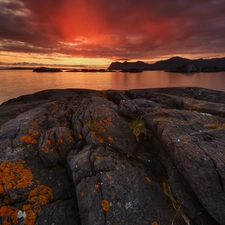 Senja Island, Norway, sea, rocks, Great Sunsets