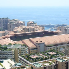 panorama, Monaco, sea, town