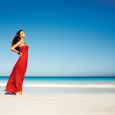 Nina Agdal, Dress, sea, red hot