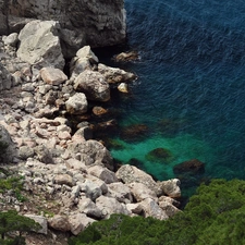 sea, cliff, rocks