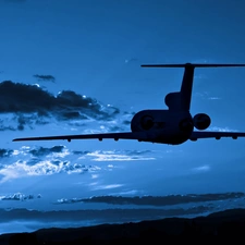 Sky, plane, clouds