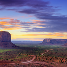 Sky, canyon, Mountains