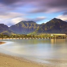 Mountains, Sand, Sky, water