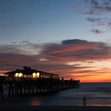 pier, sea, Sky, Restaurant