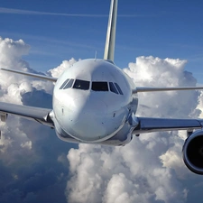 plane, clouds, Sky, passenger