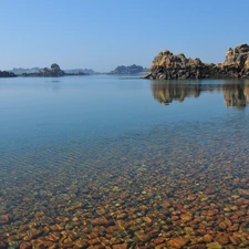 Pure, Stones, Sky, water