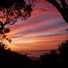 west, Beaches, Sky, sun