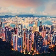 Sky, Hong Kong, skyscrapers