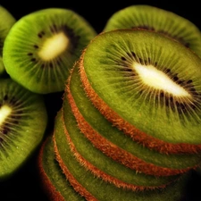 slices, fruit, kiwi