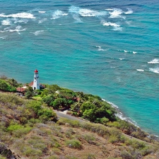 sea, maritime, slope, Lighthouse