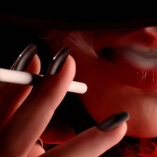 smoke, Women, Cigarette