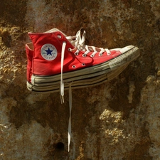 sneakers, rocks, hanging