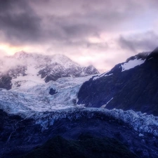 Mountains, snow