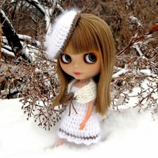 clothes, hosiery, winter, snow, doll