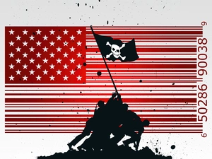 soldiers, American, flag