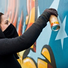 Spray, girl, Graffiti